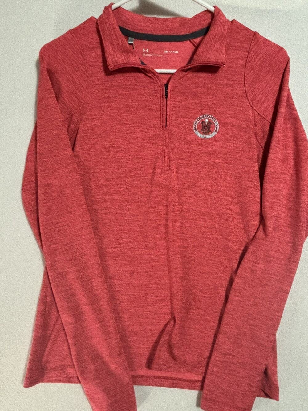 Under Armour 1/2 Zip Long Sleeve Shirt Size Small Coral Martindale Country Club
